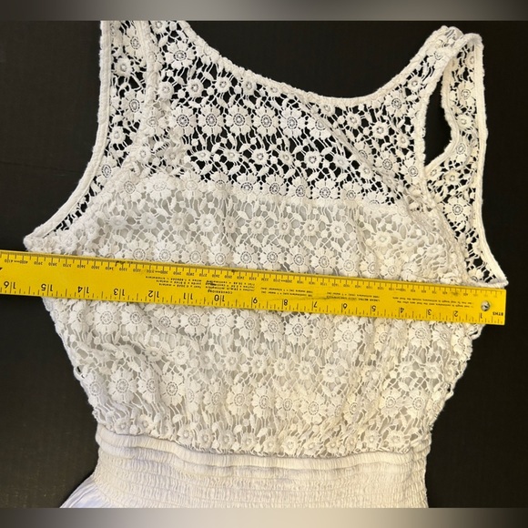 Hollister Co. Eyelet Sundress w/wide elastic waist band in off white Sz-M.  X8 - Picture 10 of 12